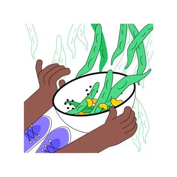 Beans growing isolated cartoon vector illustrations. Stock Illustration