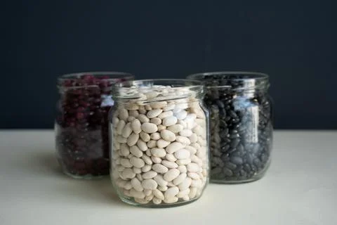 Beans in jar Stock Photos