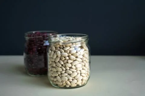 Beans in jar Stock Photos