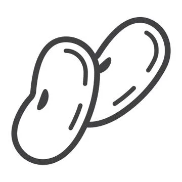 Beans line icon, vegetable and haricot Stock Illustration