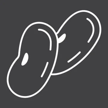 Beans line icon, vegetable and haricot Stock Illustration