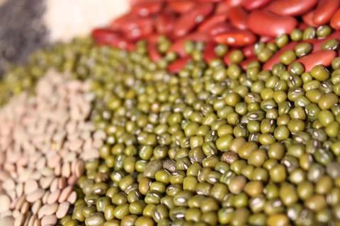 Beans, mung beans selective focus Stock Photos