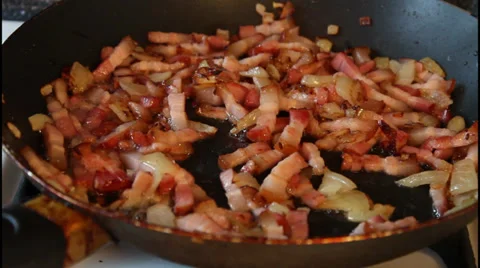 Beans with onions in a pan Stock Footage 31145681
