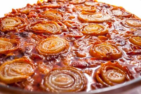 Beans with onions Stock Photos