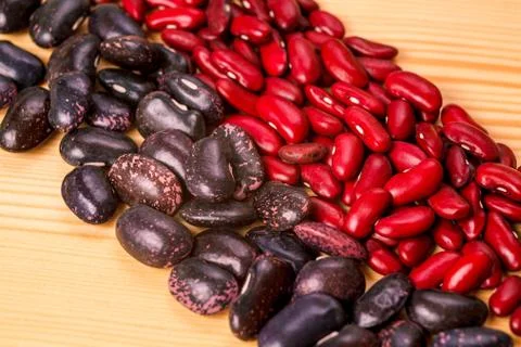 Beans red black Stock Photos