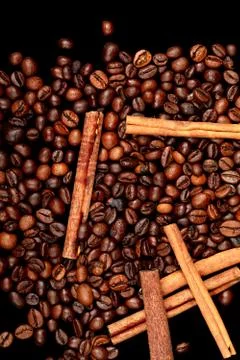 Beans roasted coffee. Close-up 스톡 사진