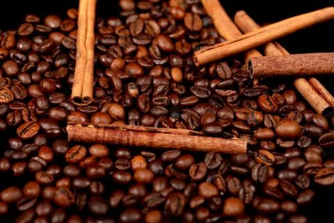 Beans roasted coffee. Close-up Fotos Stock