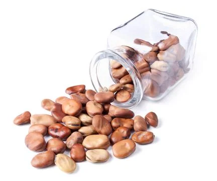 Beans scattered on a white background Stock Photos