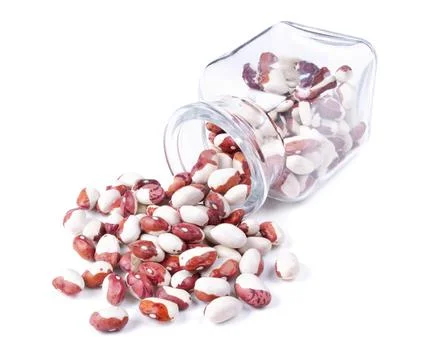 Beans scattered on a white background Stock Photos