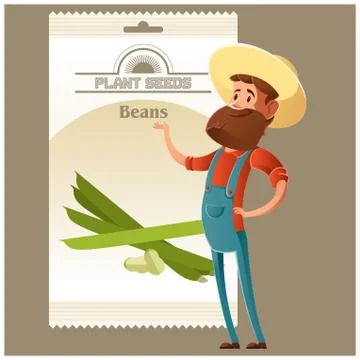 Beans seed pack Stock Illustration