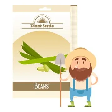 Beans seed pack Stock Illustration