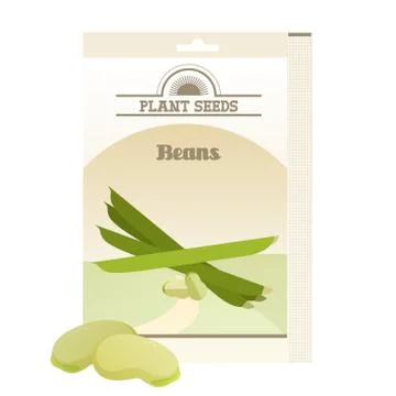 Beans seed pack Stock Illustration