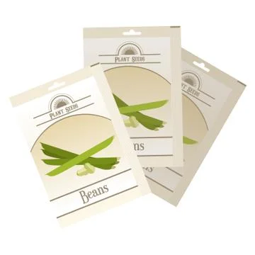 Beans seed pack Stock Illustration