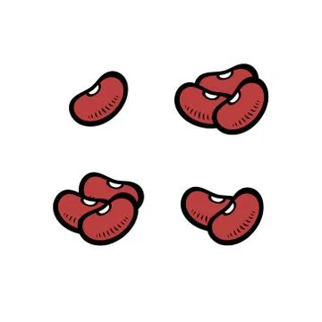 Beans set. Collection icon beans. Vector Stock Illustration