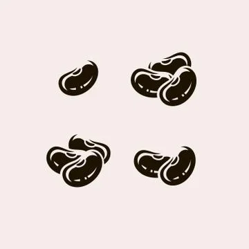Beans set. Collection icon beans. Vector Stock Illustration
