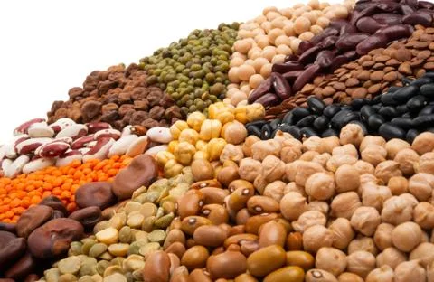 Beans set isolated Stock Photos