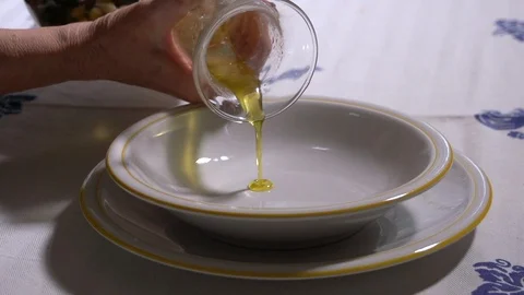 Beans in a soup plate Stock Footage 100043136