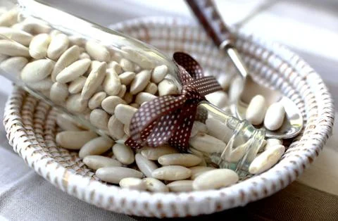 Beans &amp; spoon 스톡 사진