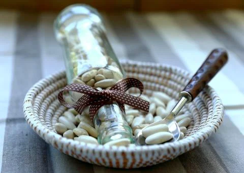 Beans with spoon Foto stock