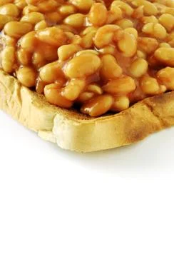 Beans on toast corner Stock Photos