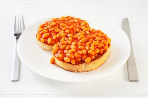Beans on toast Stock Photos