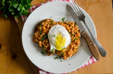 Beans on toast Foto stock