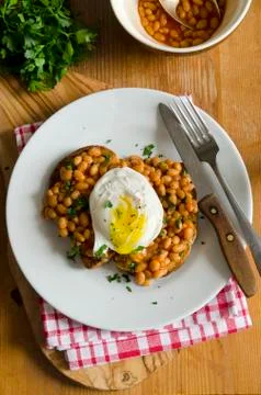 Beans on toast Foto stock