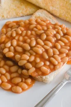 Beans on toast Stock Photos