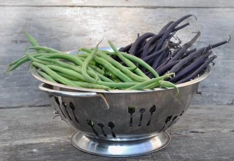 Beans in a vegetable strainer Stock Photos