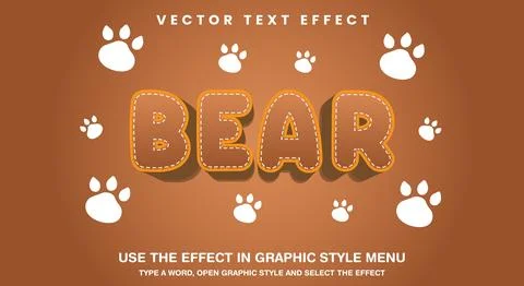 Bear 3d cartoon game editable text effect 스톡 일러스트