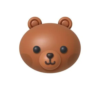 Bear 3d icon on white background. 3d mockup. Vector design element Stock Illustration