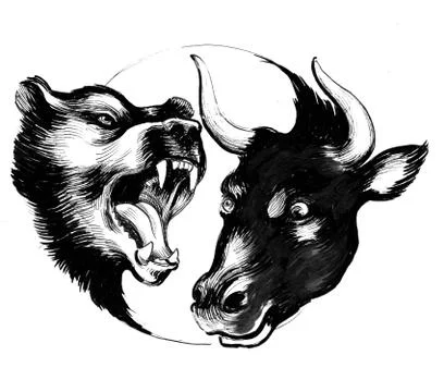Bear and bull Stock Illustration