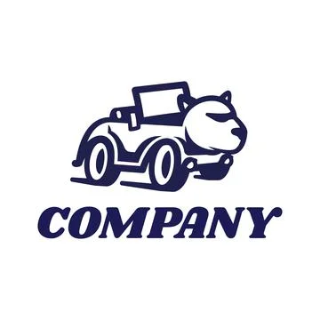 Bear and Car Logo Combination Stock Illustration