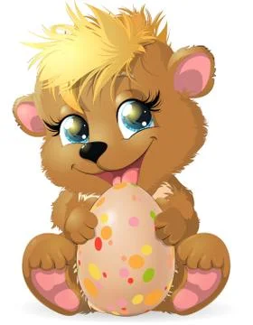 Bear and egg Stock Illustration