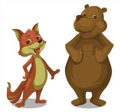 Bear and fox Stock Illustration