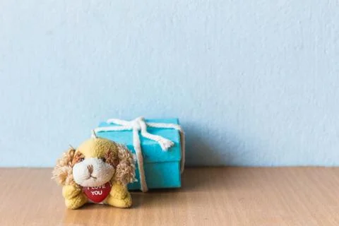 Bear and gift Stock Photos