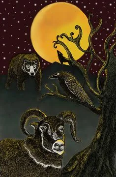 Bear And Goat Illustrazione stock