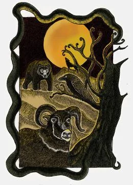 Bear And Goat Illustrazione stock