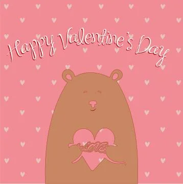 Bear and a heart Stock Illustration
