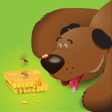 Bear and honey Stock Illustration