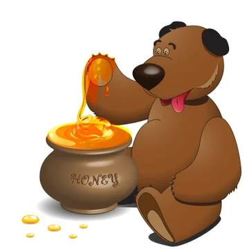 Bear and honey Stock Illustration