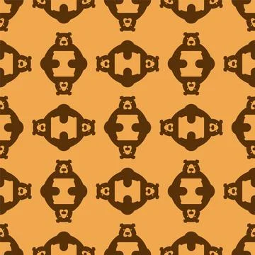 Bear and honey pattern seamless. Vector background Illustrazione stock