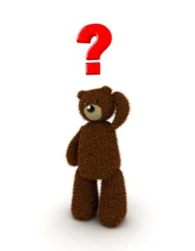 Bear and question mark Stock Illustration