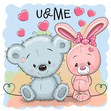 Bear and Rabbit Stock Illustration