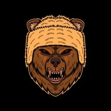 Bear angry head vector illustration Illustrazione stock