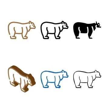 Bear animal color icon vector looks イラスト素材