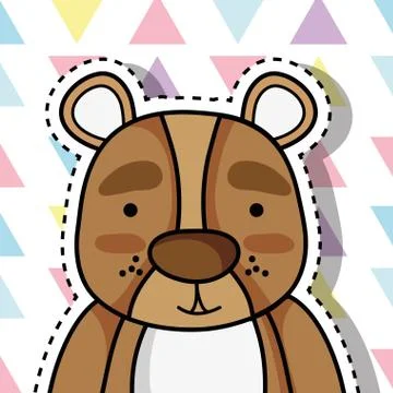 Bear animal sticker patch design 스톡 일러스트