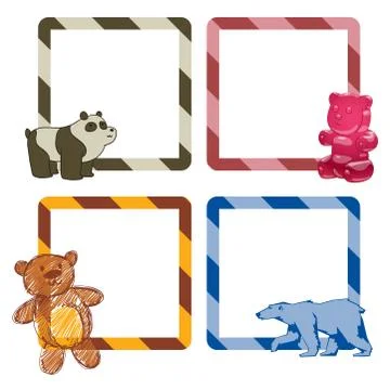 Bear animal vector frames mammal teddy grizzly funny happy cartoon predator cute 스톡 일러스트