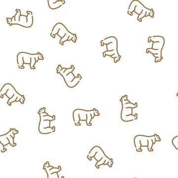 Bear animal vector seamless pattern イラスト素材