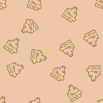 Bear animal vector seamless pattern Stock Illustration